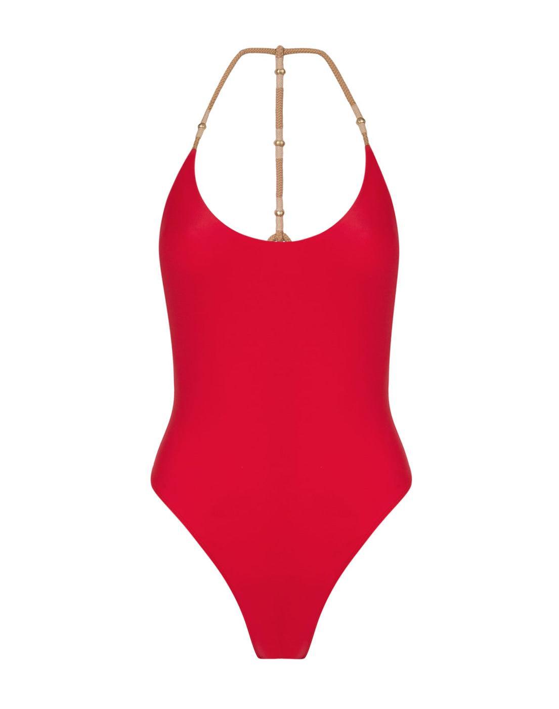 Layla T Back One Piece - Red Poppy Product Image