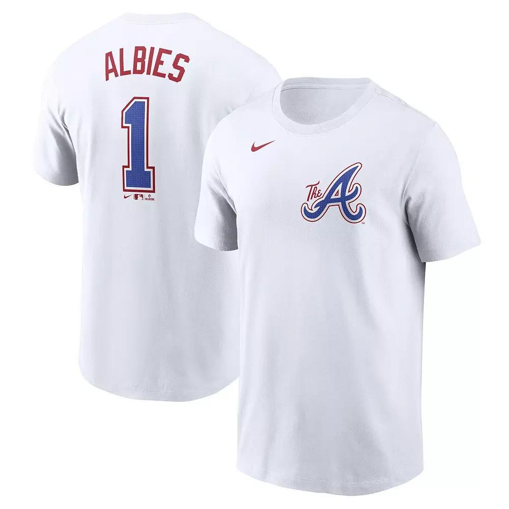 Men's Nike Ozzie Albies White Atlanta Braves 2024 City Connect Fuse Name & Number T-Shirt, Size: Medium Product Image