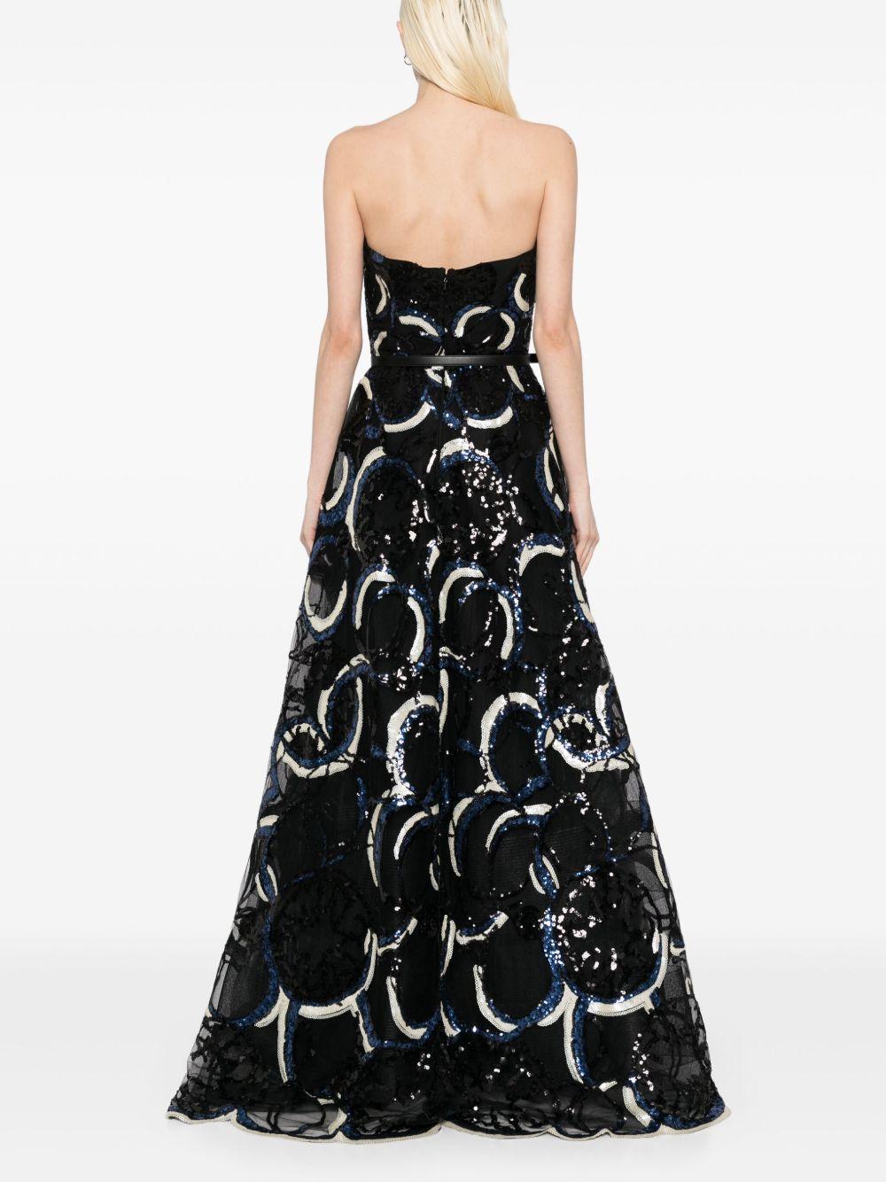 embroidered strapless gown Product Image