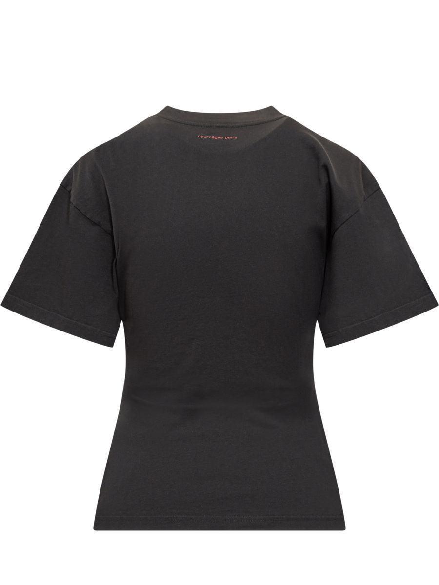 COURRÈGES Waisted Print T-shirt In Black Product Image