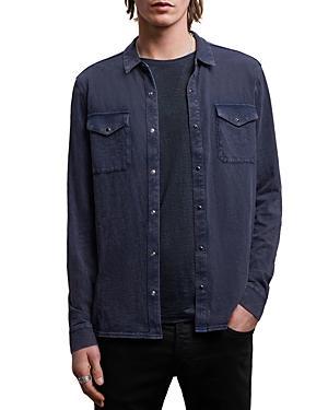 John Varvatos Arvon Cotton Textured Knit Button Down Western Shirt Product Image