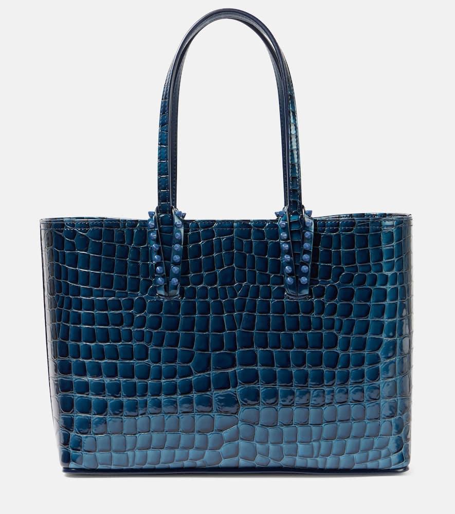 CHRISTIAN LOUBOUTIN Cabata Small Leather Tote Bag In Blue Product Image