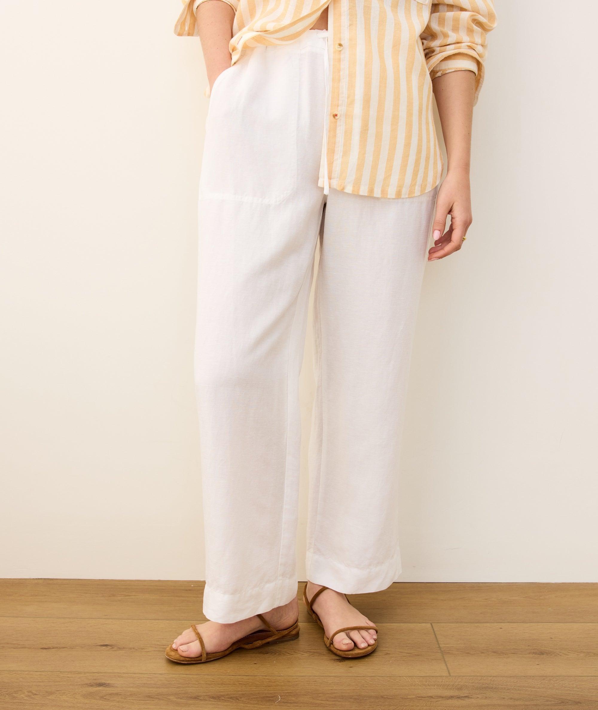 Linen Drawstring Straight Leg Pant Product Image