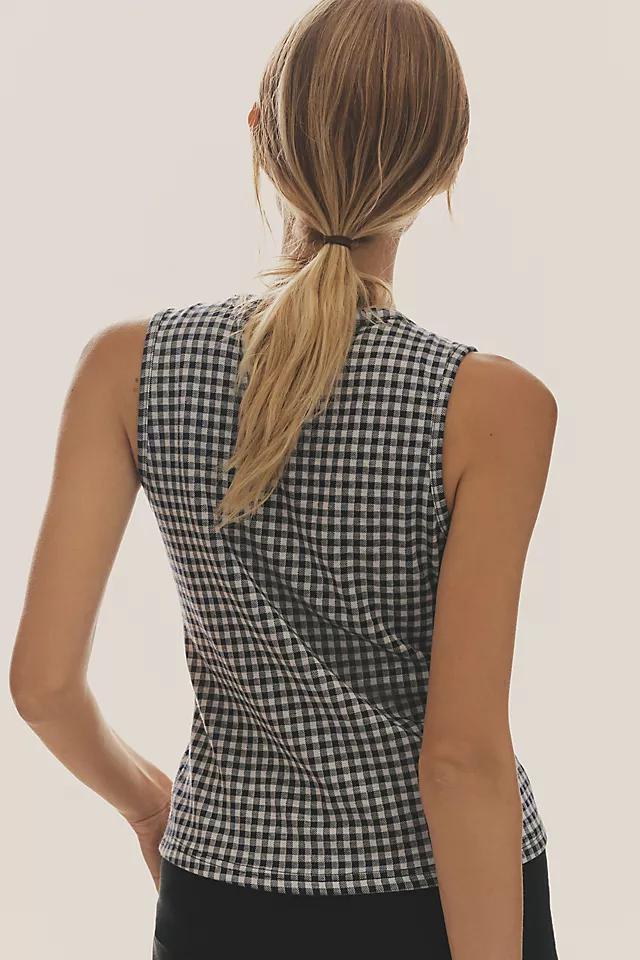 Blue Tassel Gingham Bow Tank Product Image