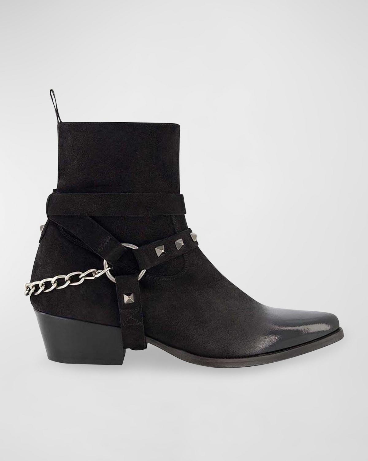 Mens Suede Harness Chain Boots Product Image