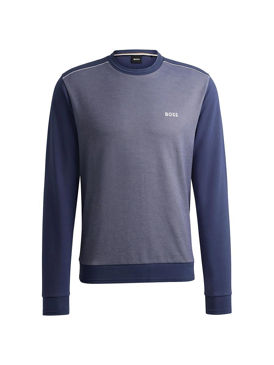 Mens Regular-Fit Sweatshirt with Jacquard Structure Product Image