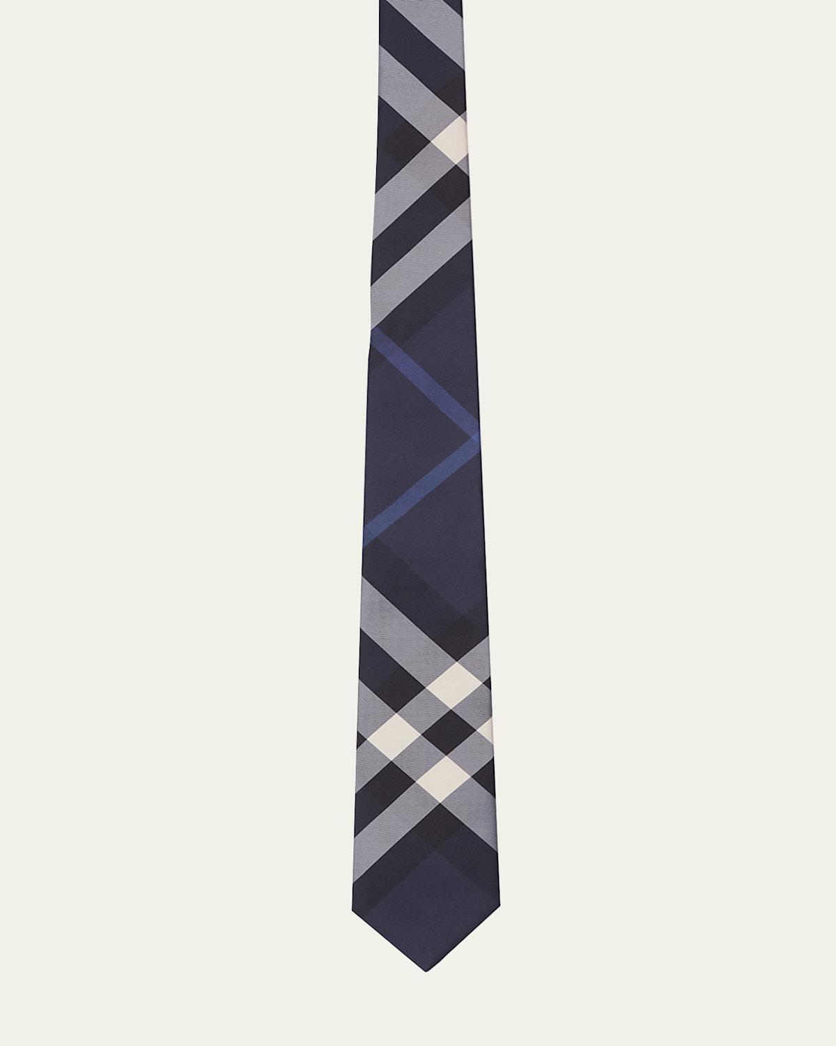 Men's Exploded Check Silk Tie Product Image