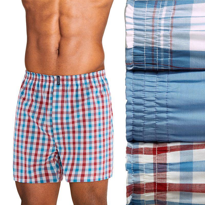 Men's Jockey® 3-pack Classic Full-Cut Woven Boxers, Size: Medium, Blue Orange Stripe Product Image