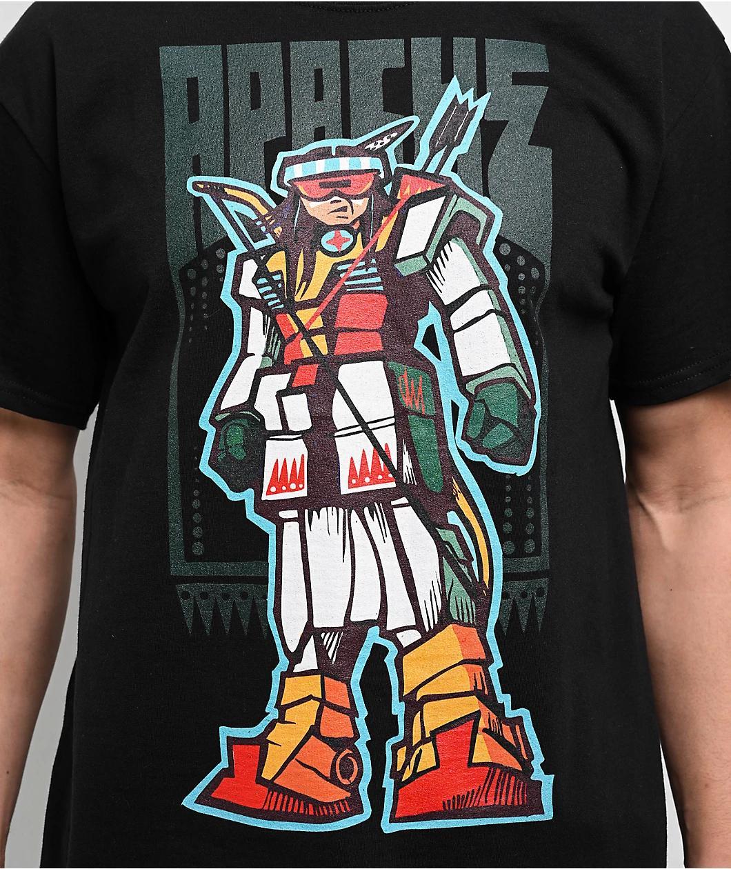 Apache Robot Warrior Black T-Shirt Product Image