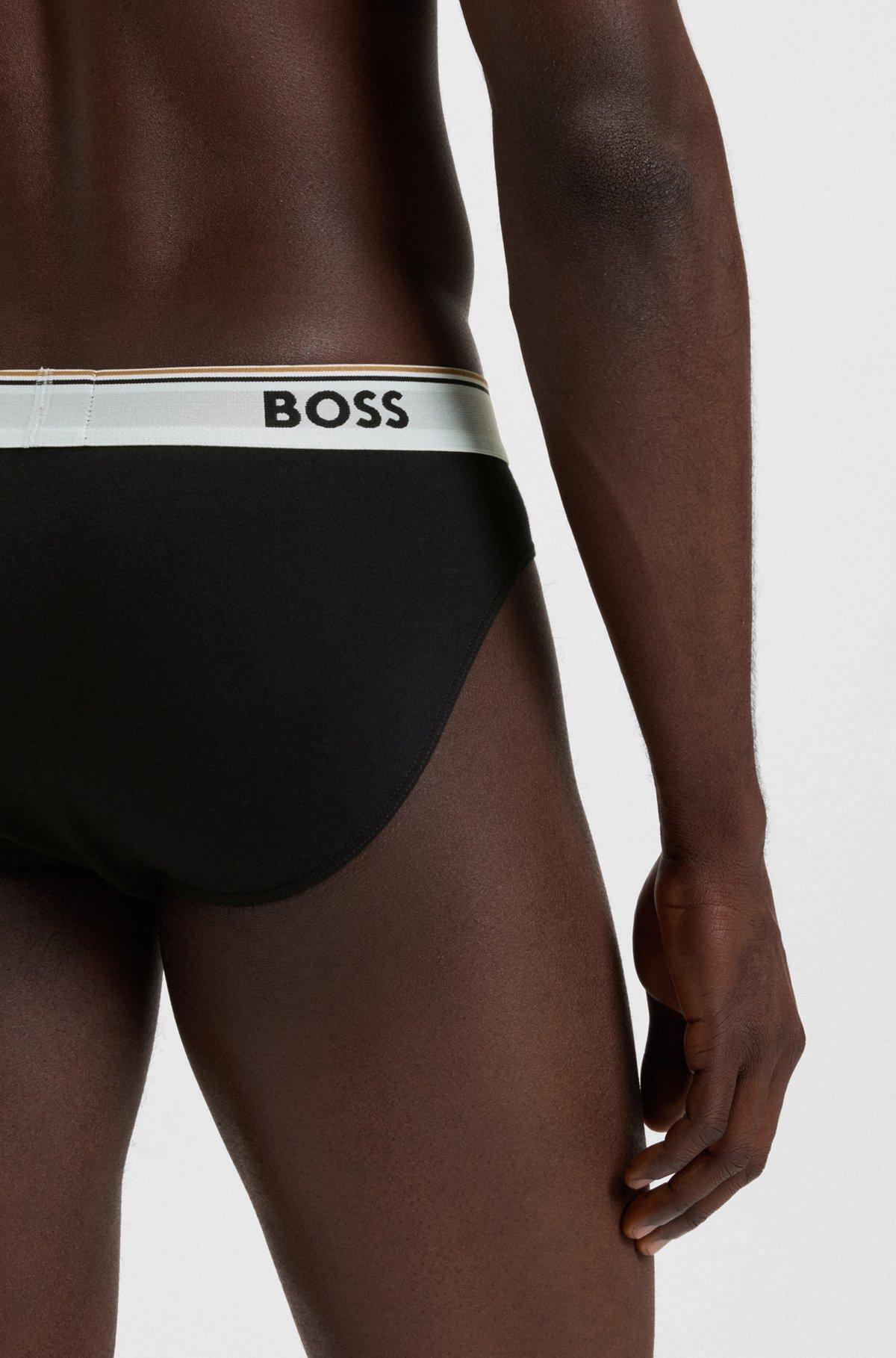 Three-pack of stretch-cotton briefs with logo waistbands Product Image