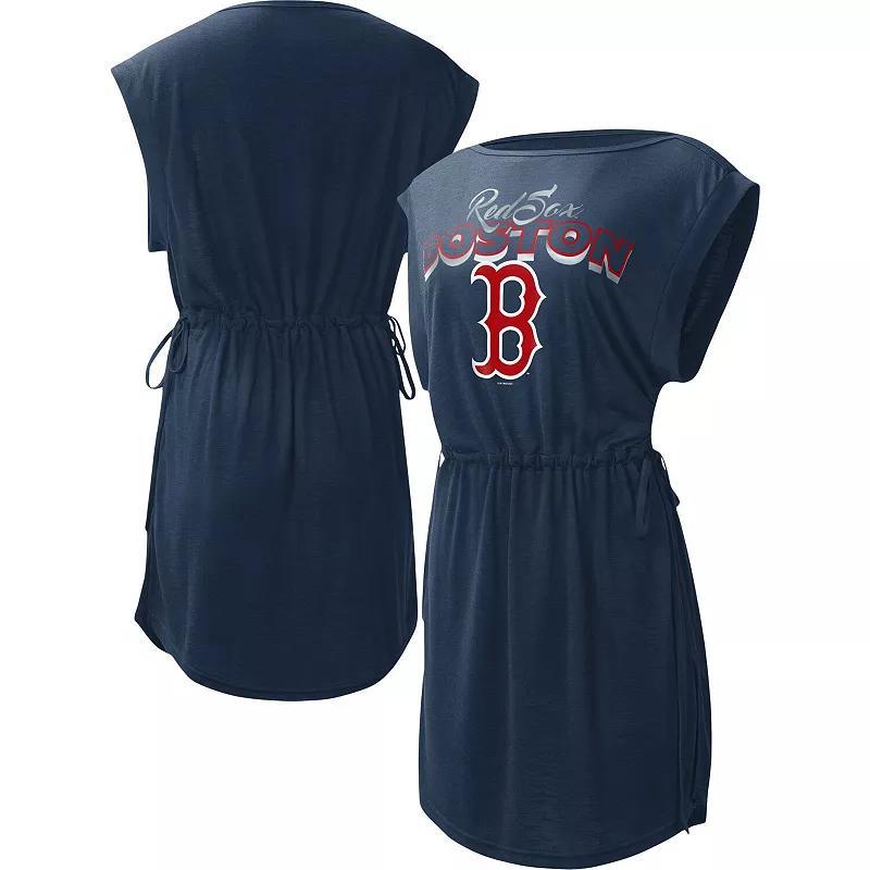 Womens G-III 4Her by Carl Banks Boston Red Sox G.O.A.T Swimsuit Cover-Up Dress Blue Product Image