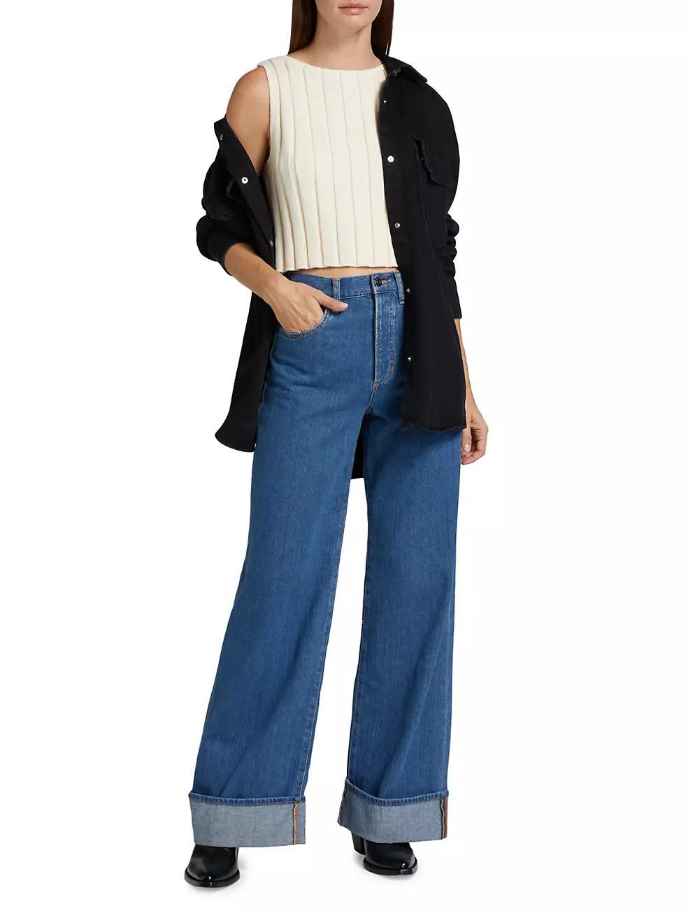 The Masha Straight-Leg Cuffed Jeans Product Image