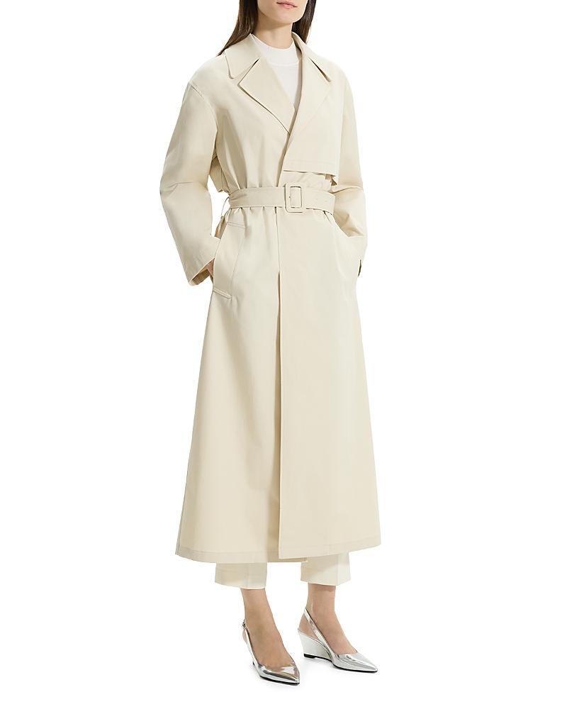 Single-Breasted Wrap Trench Coat Product Image