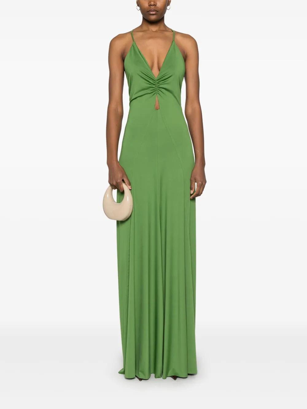 V-neck ruched gown Product Image