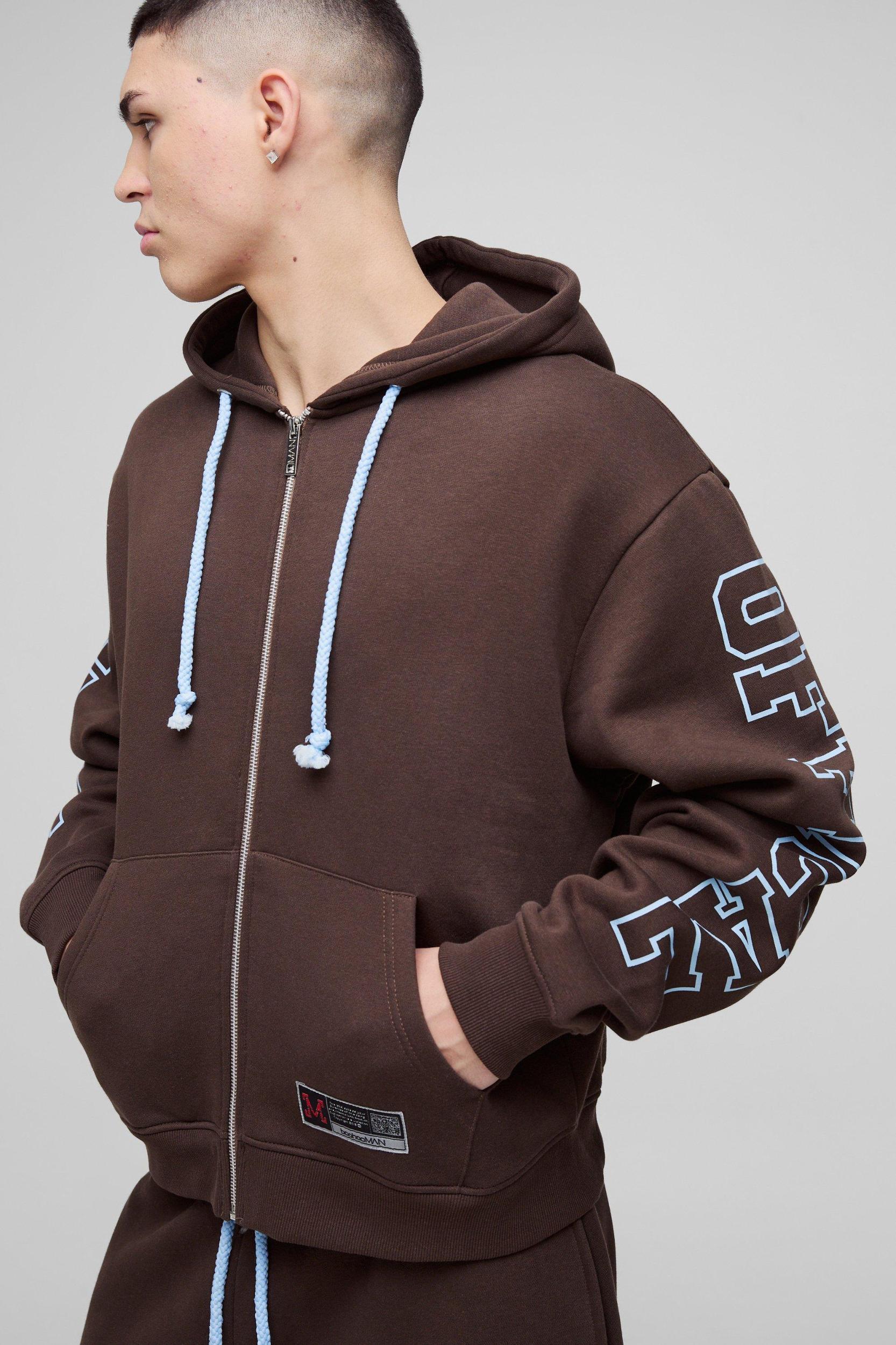 Oversized Boxy Official Zip Through Hoodie | boohooMAN USA Product Image