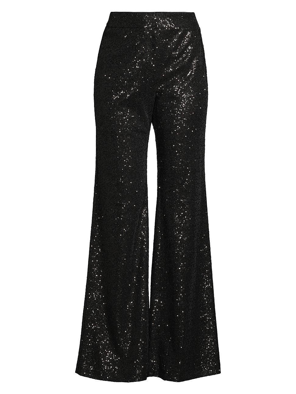 Womens Sandra Flared Sequin Pants Product Image