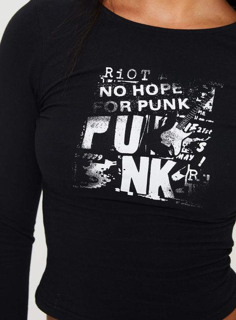 No Hope Long Sleeve Top Black Product Image