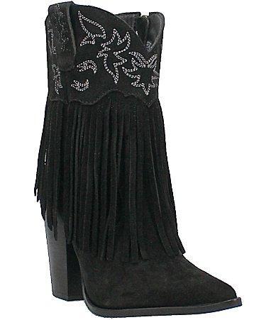 Dingo Crazy Train Fringe Suede Western Boots Product Image