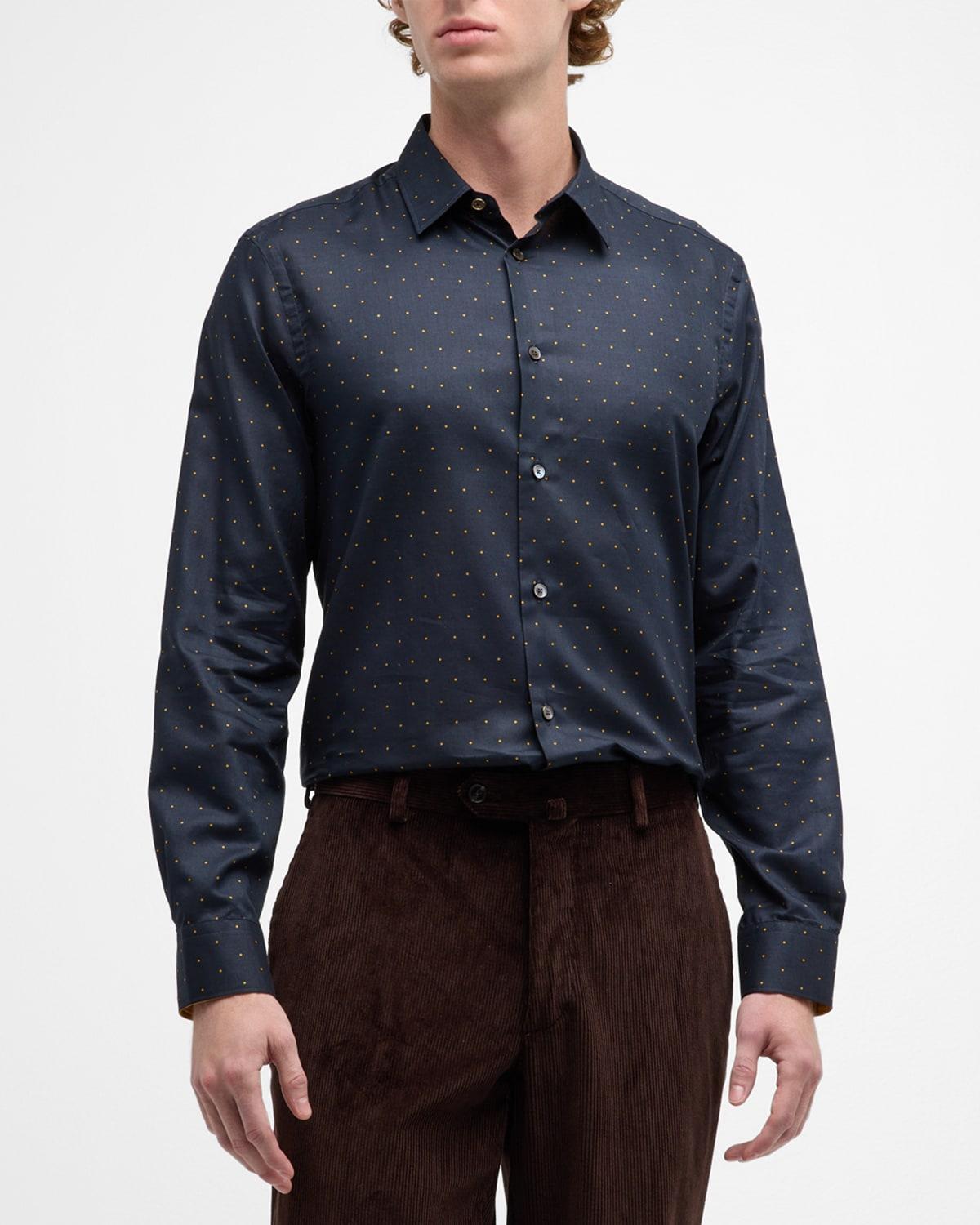 Mens Slim Fit Polka Dot Sport Shirt Product Image