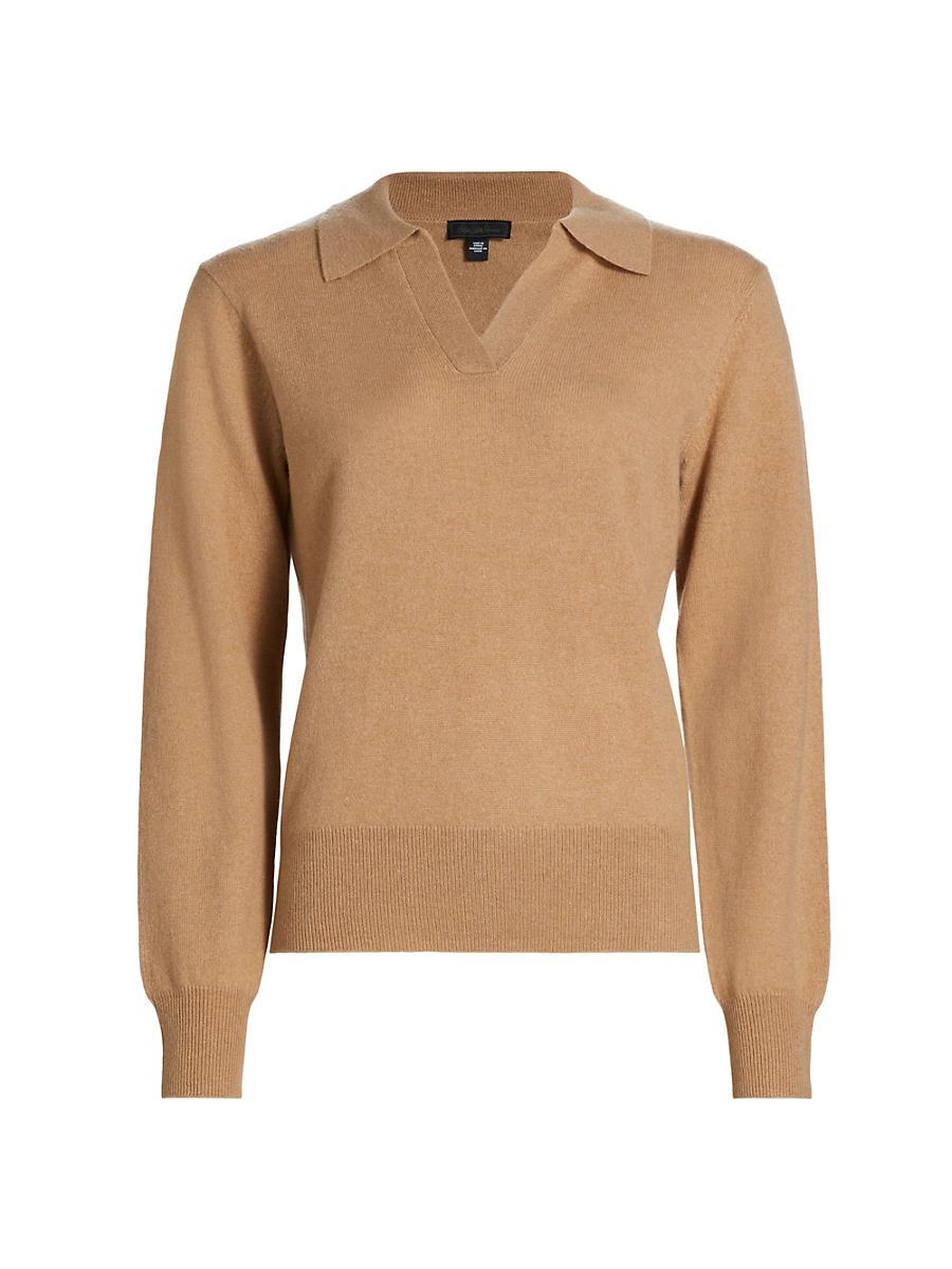 Womens Cashmere Polo Sweater Product Image