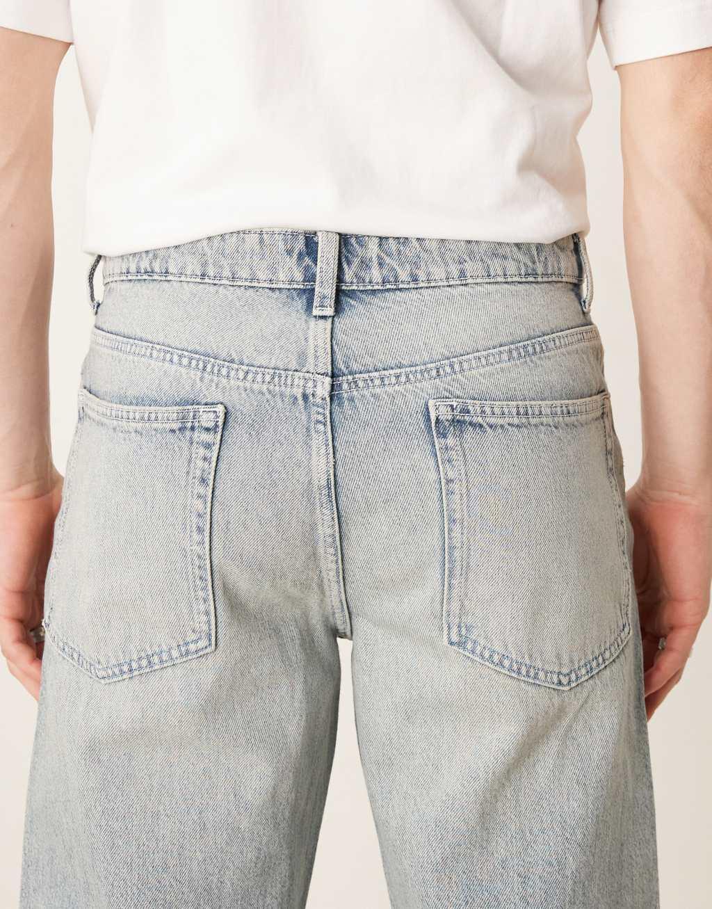 ASOS DESIGN wide flare jeans in bleached wash Product Image