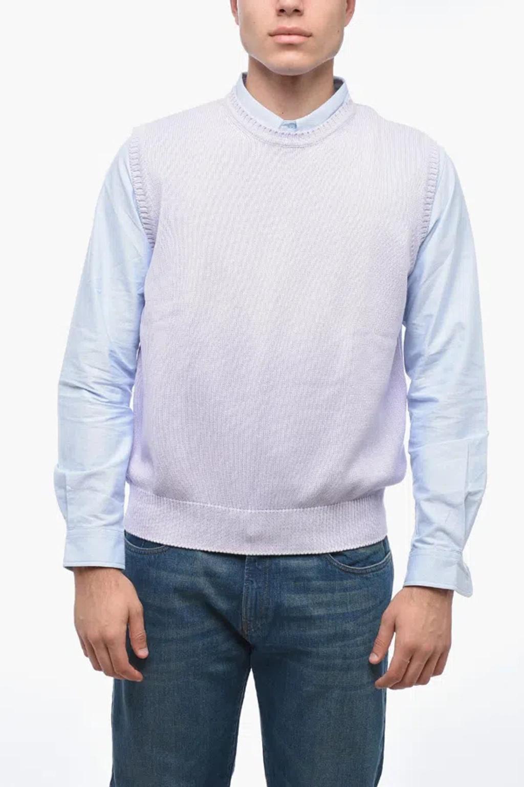 CORNELIANI Sleeveless Cotton Pullover In Purple Product Image