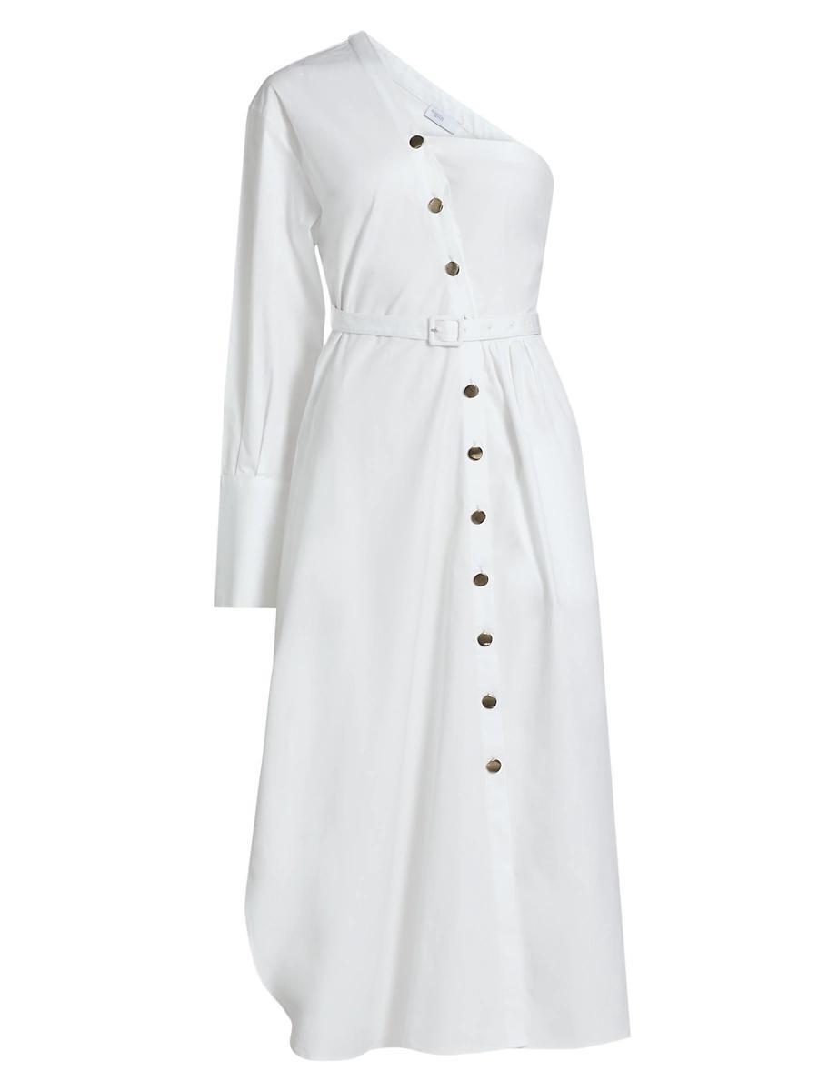 Womens Asymmetric One-Shoulder Shirtdress Product Image