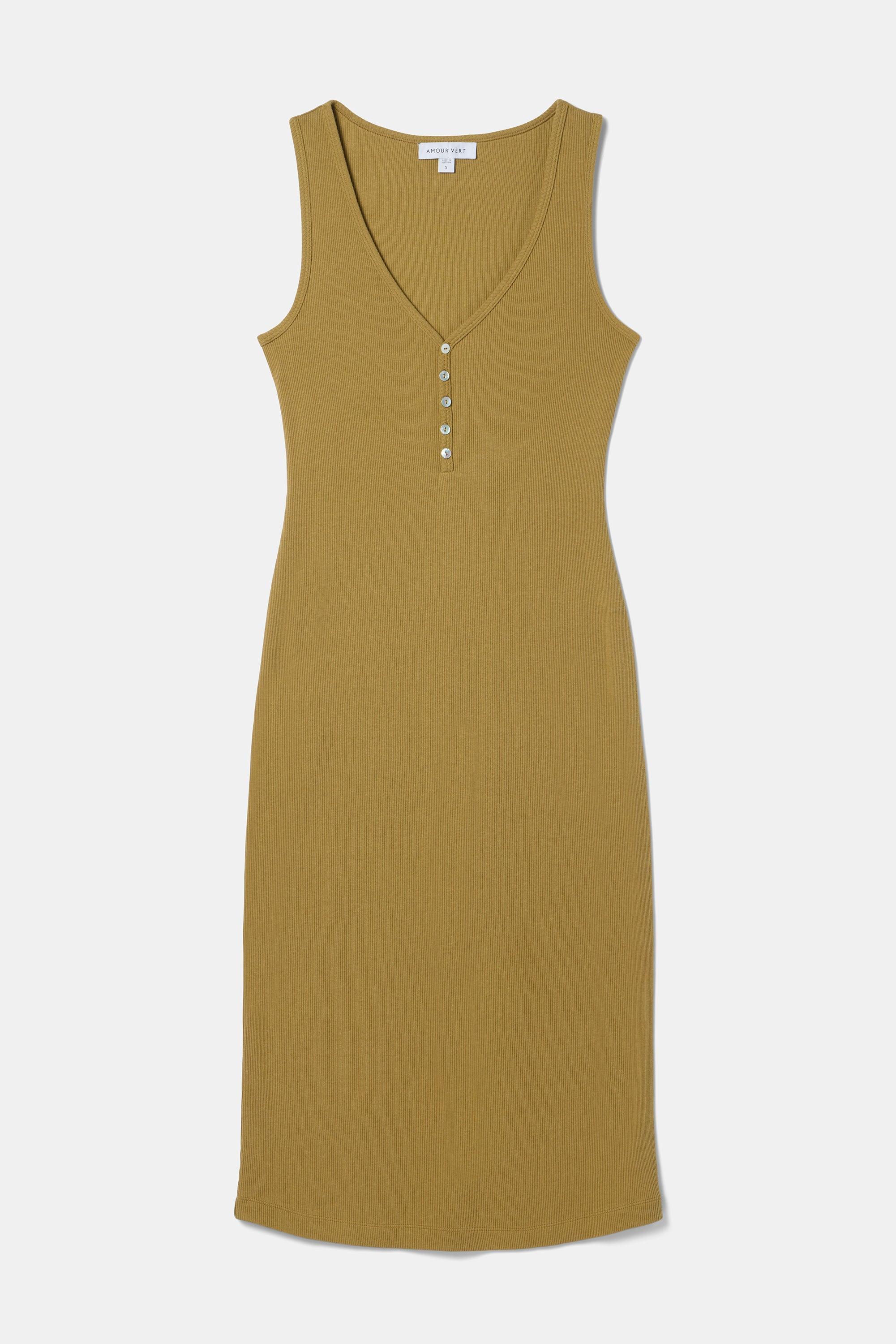 Deacon Organic Cotton Modal Rib Dress - Elm Product Image