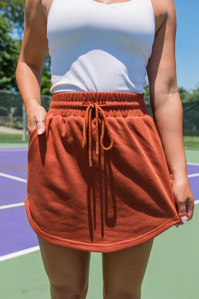 Tried It All Brown Knit Skort FINAL SALE Product Image