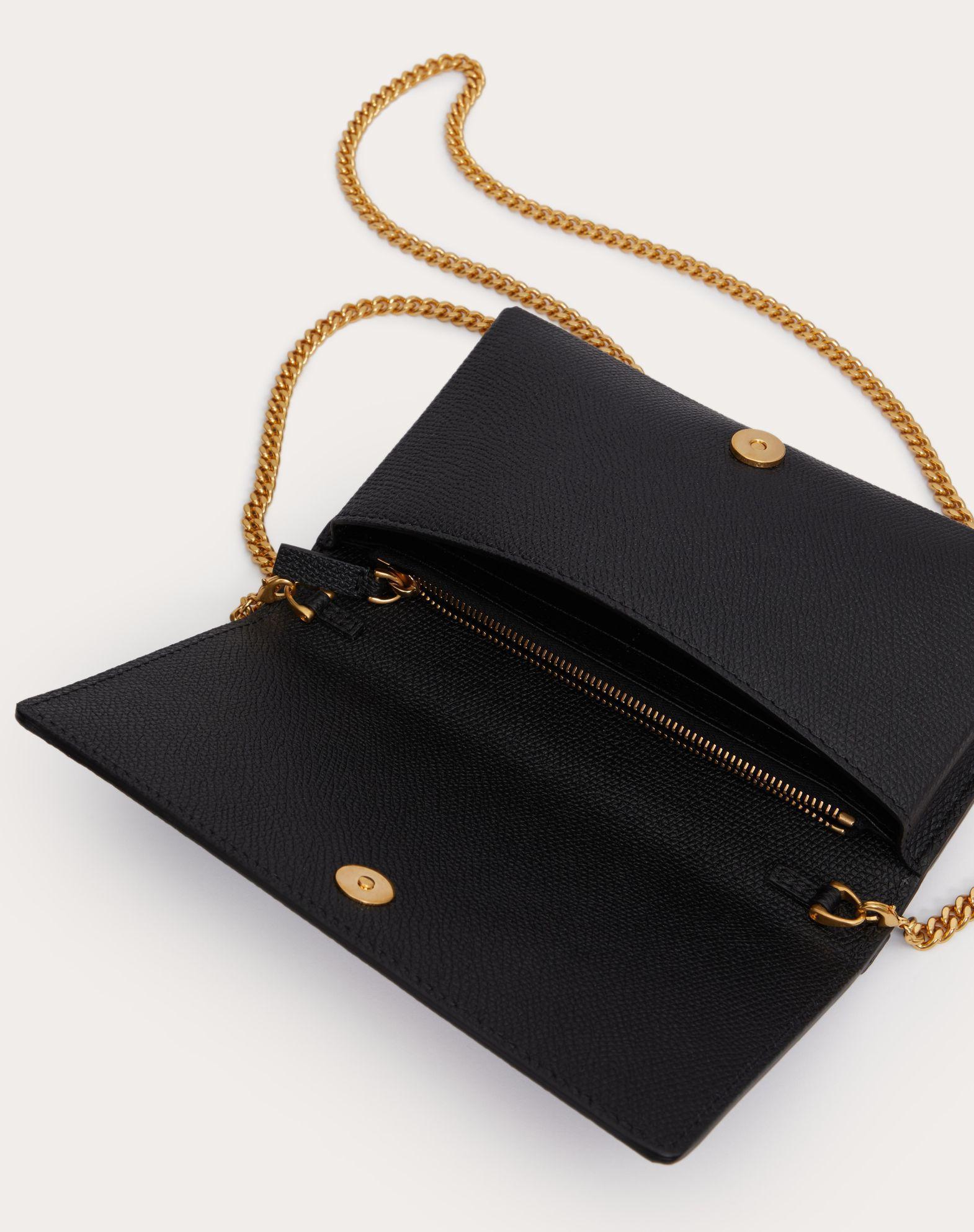 Vlogo Signature Grainy Calfskin Wallet With Chain Product Image