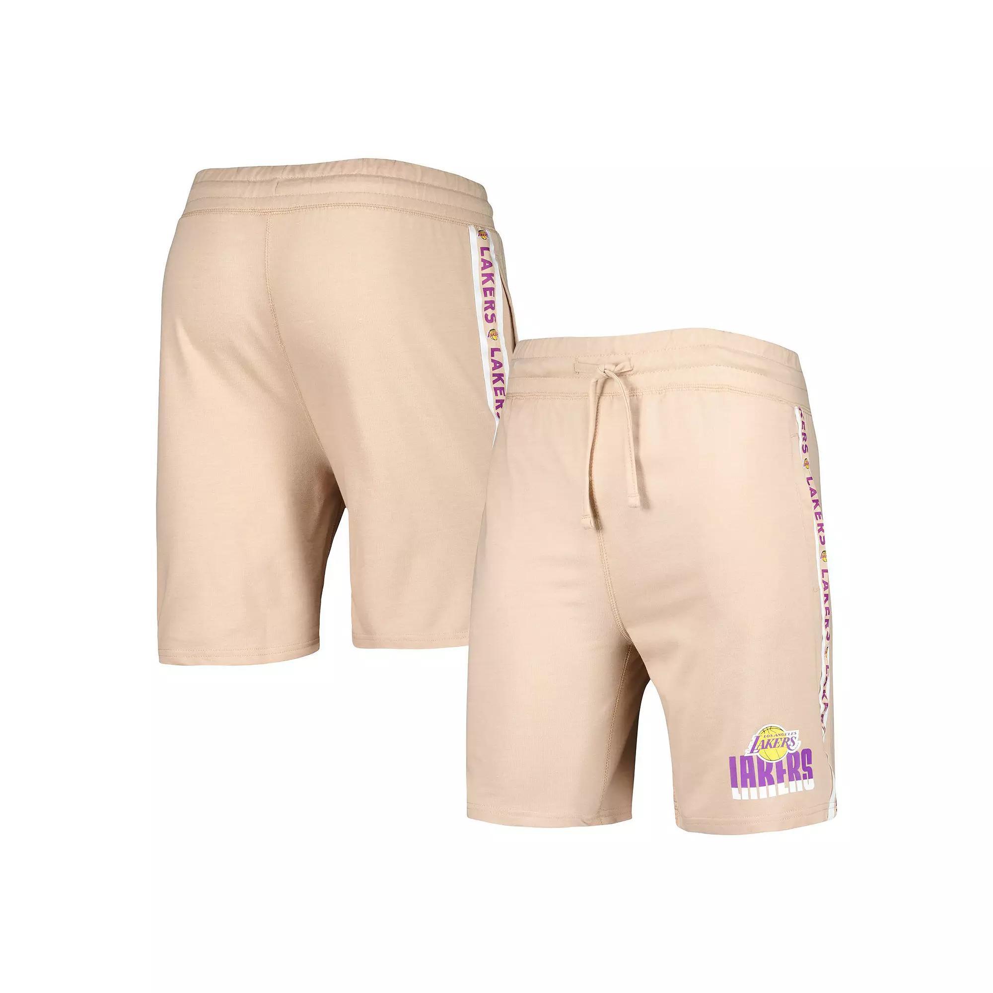 Men's Concepts Sport  Tan Los Angeles Lakers Team Stripe Shorts, Size: Large Product Image