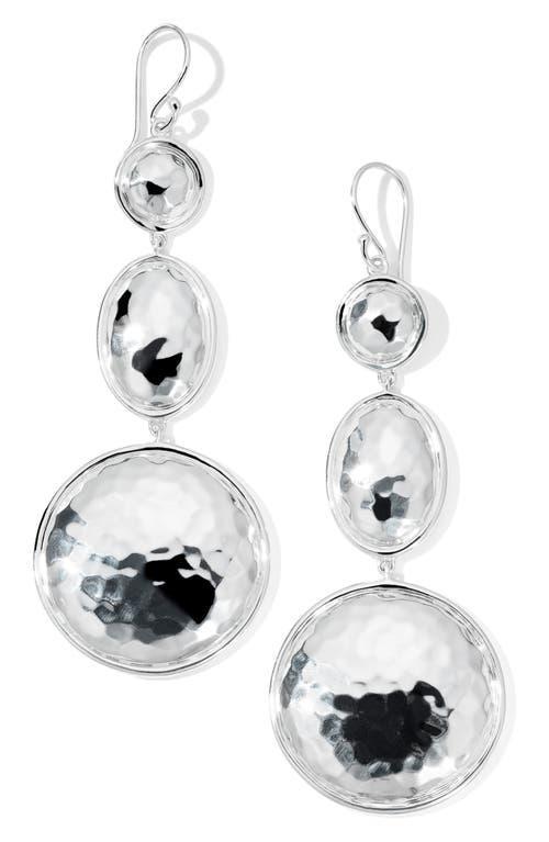 Large Hammered Triple Snowman Earrings in 925 Sterling Silver Product Image