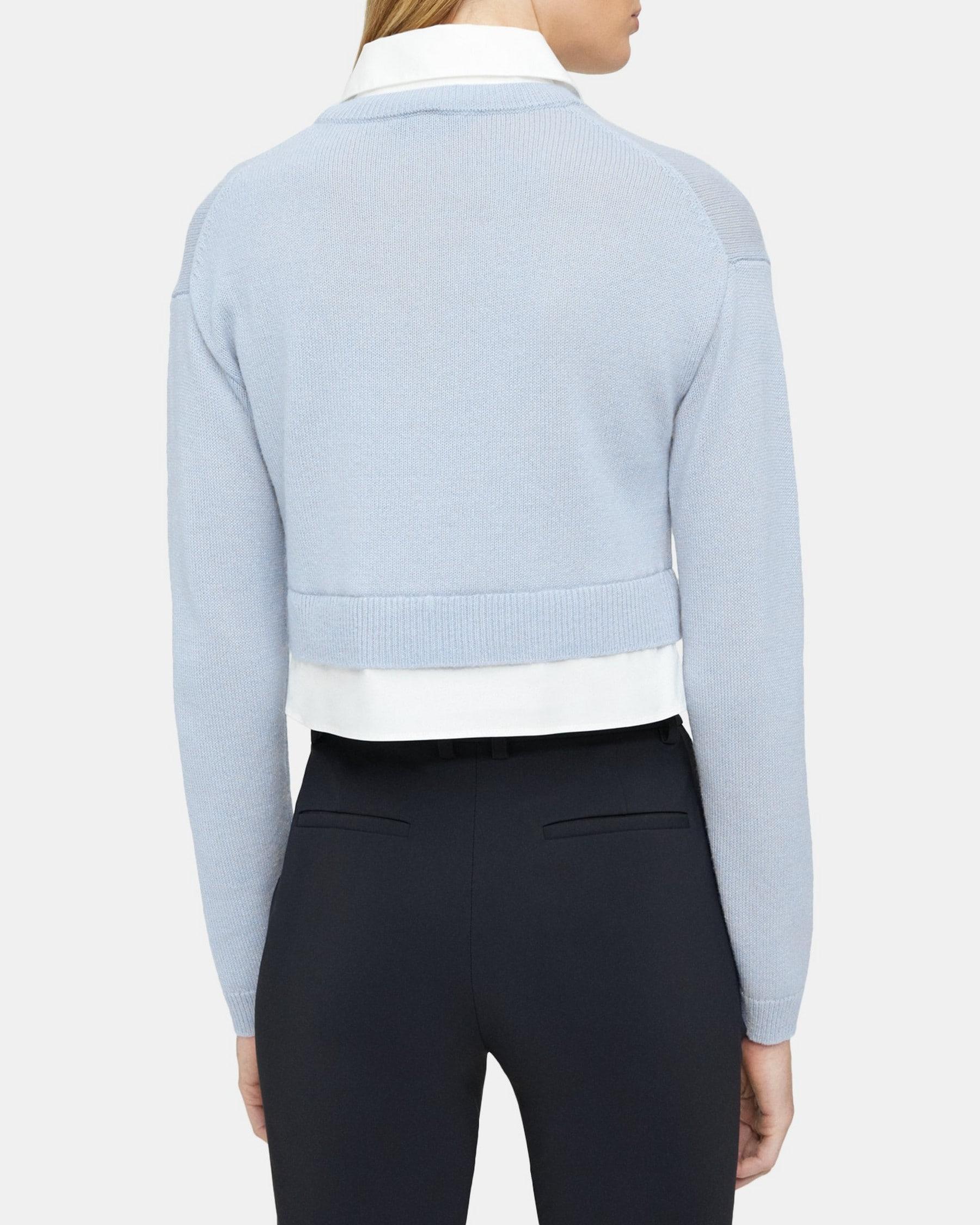 Cropped Layered Sweater in Cashmere Product Image