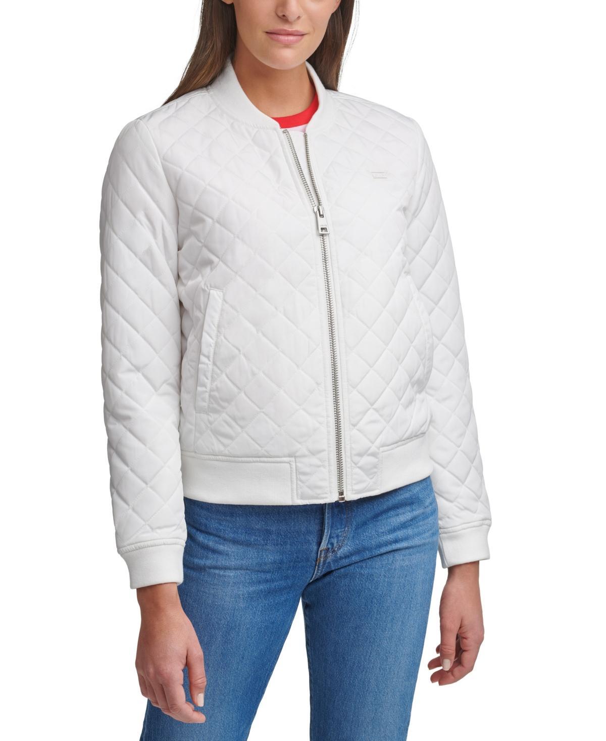 Women's Levi's® Diamond Quilted Bomber Jacket, Size: Large, Green Product Image