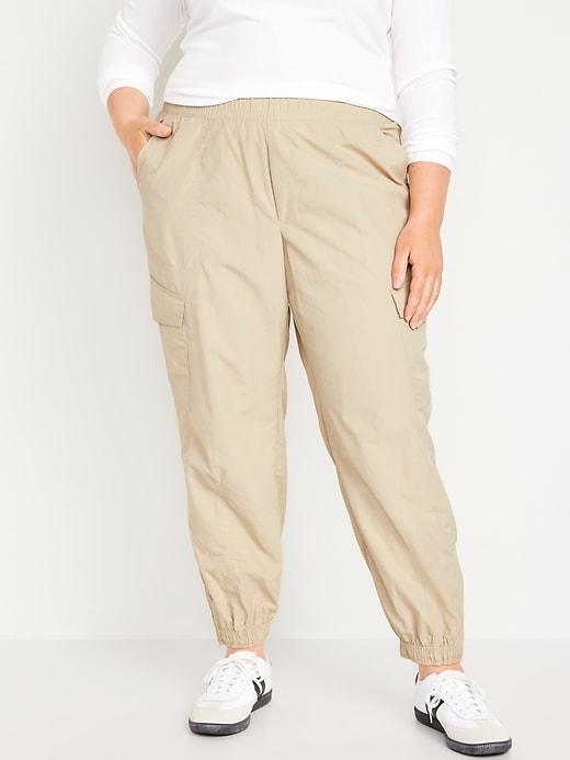 High-Waisted Ankle-Zip Cargo Joggers Product Image