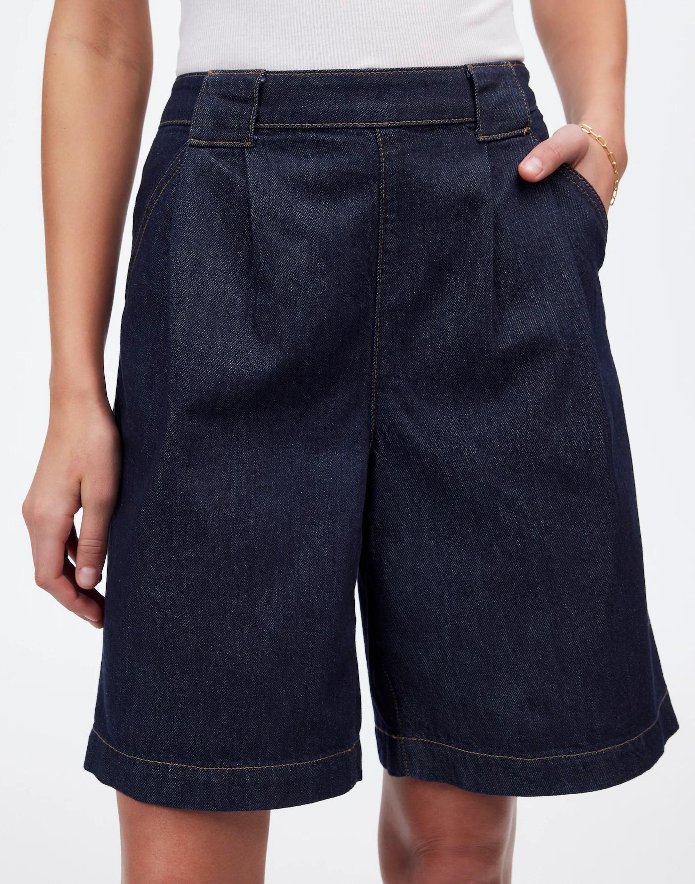 Pleated Denim Trouser Short in Essex Wash Product Image