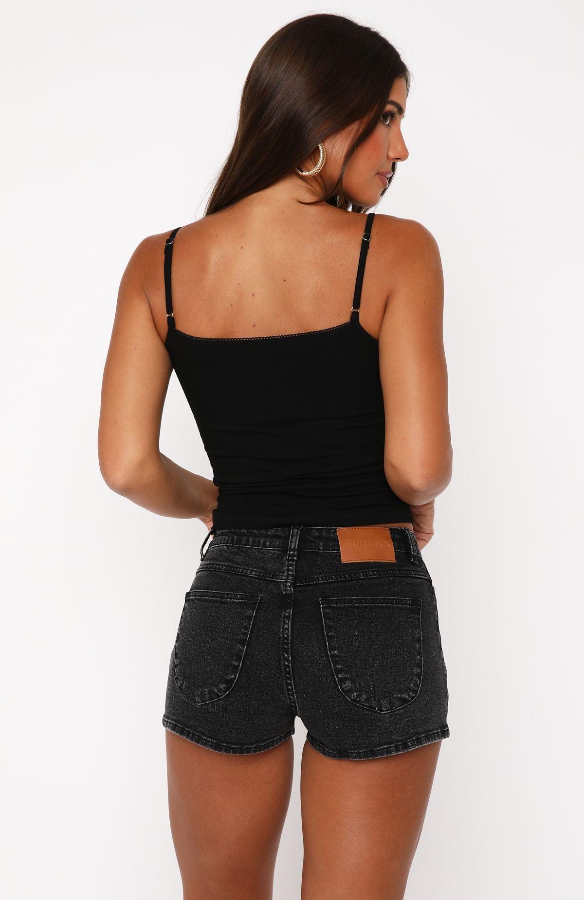 Remi Denim Shorts Black Acid Product Image