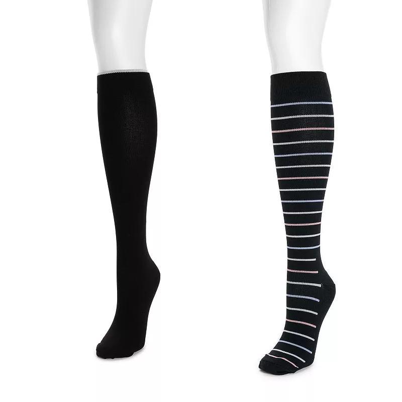 Womens MUK LUKS Nylon Compression Socks 2-Pack Product Image