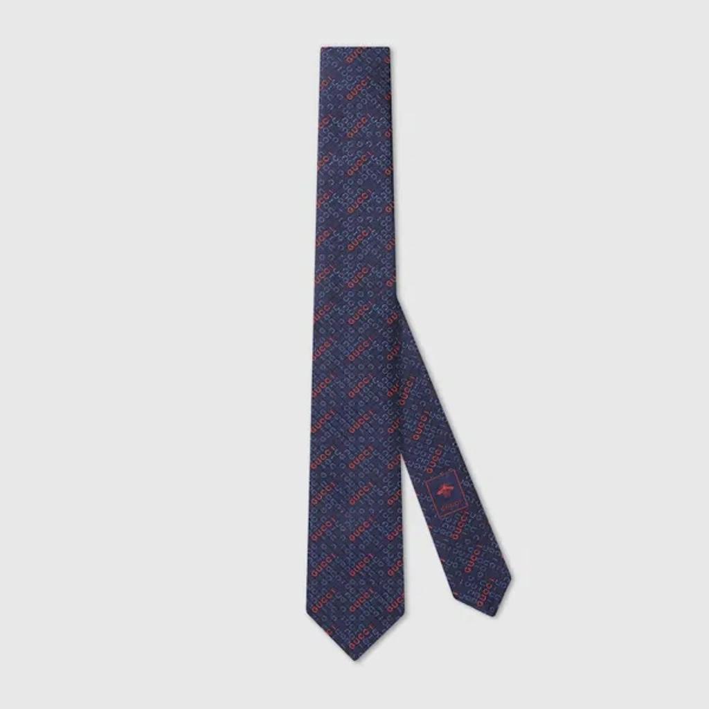 Silk Jacquard Tie In Blue Product Image