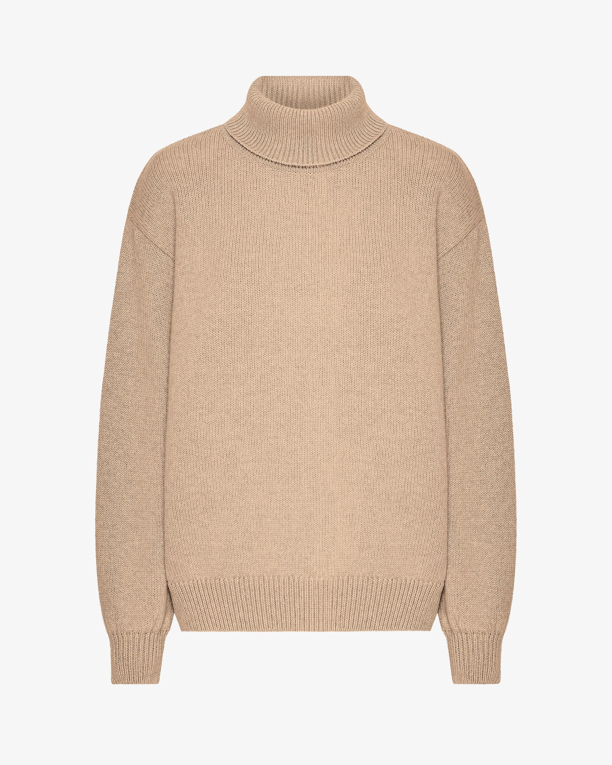 Merino Wool Turtleneck - Coffee Brown Product Image