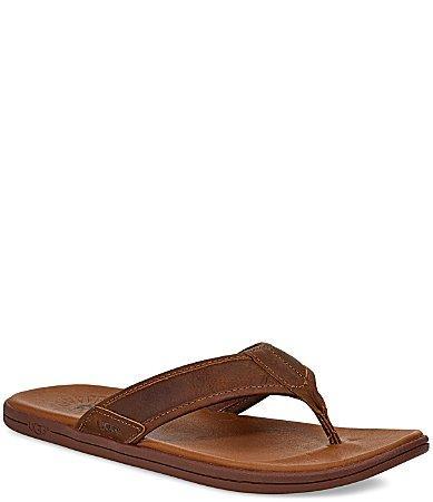 UGG Seaside Flip Leather (Luggage) Men's Shoes Product Image