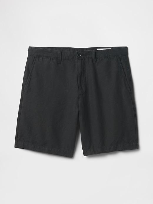 8" Linen-Cotton Shorts Product Image
