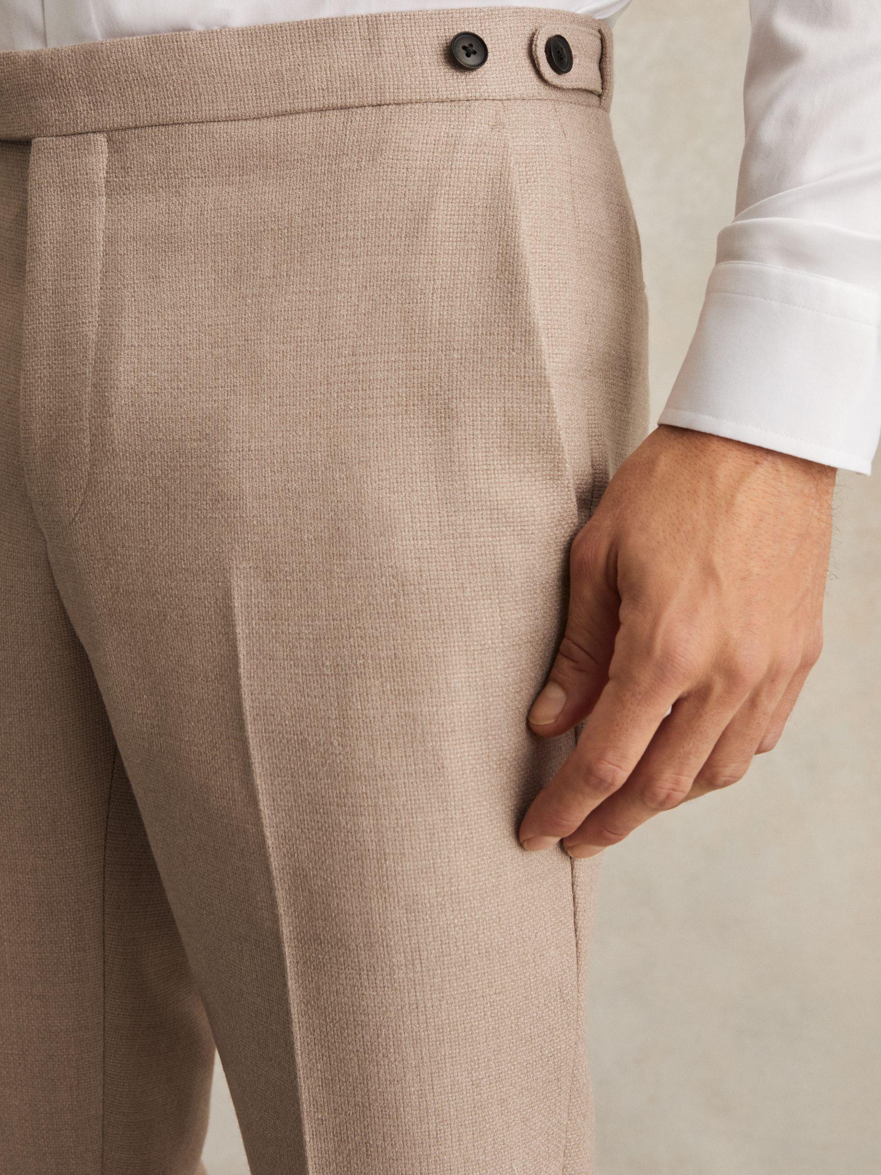 Wool-Blend Slim-Fit Suit Trousers in Oatmeal Brown Product Image