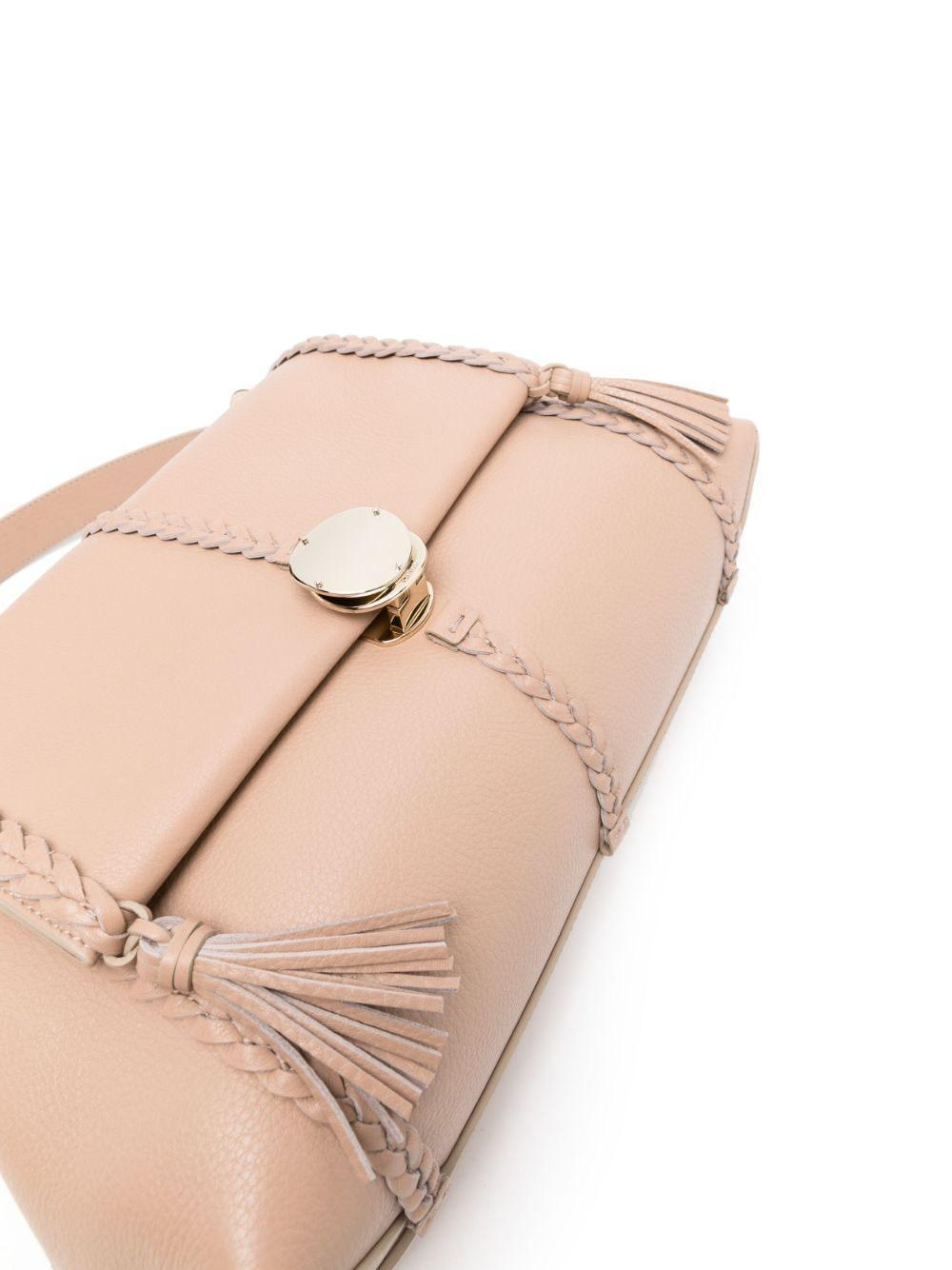 CHLOÉ Penelope Leather Shoulder Bag In Neutrals Product Image