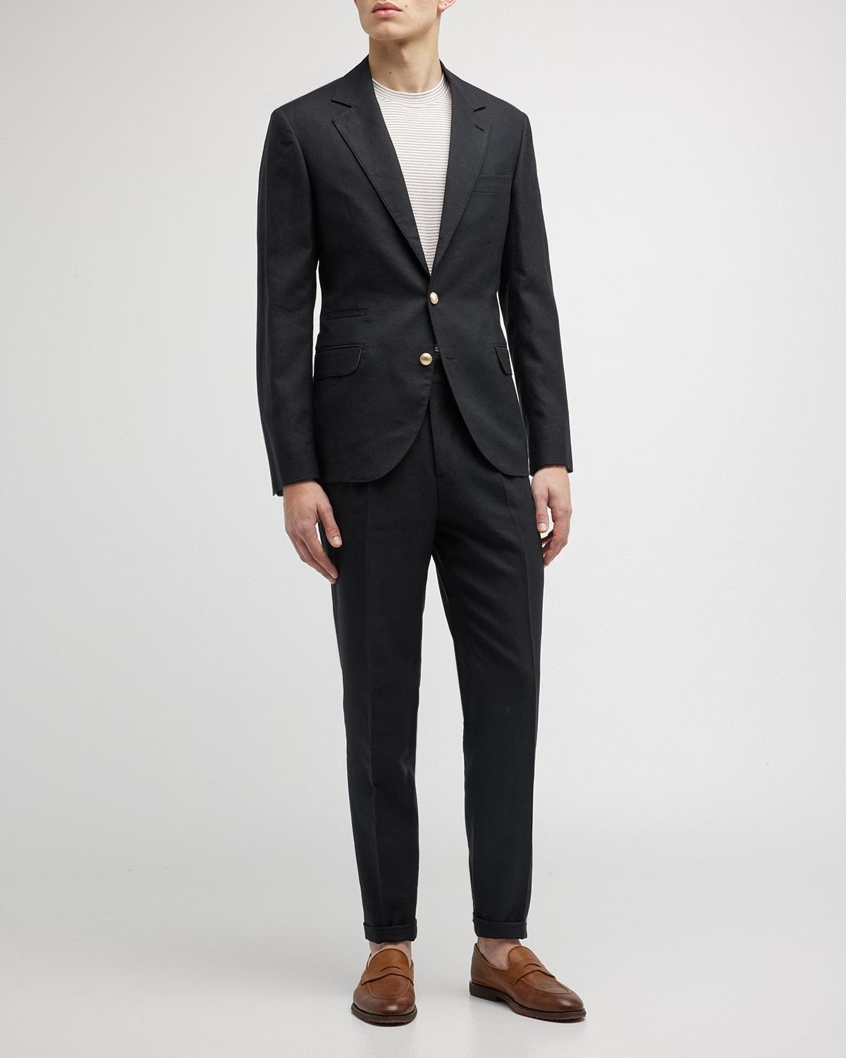 Mens Linen-Wool Solid Suit Product Image