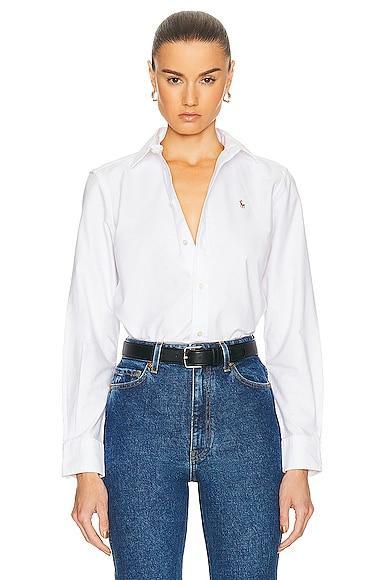 Womens Slim-Fit Oxford Shirt Product Image