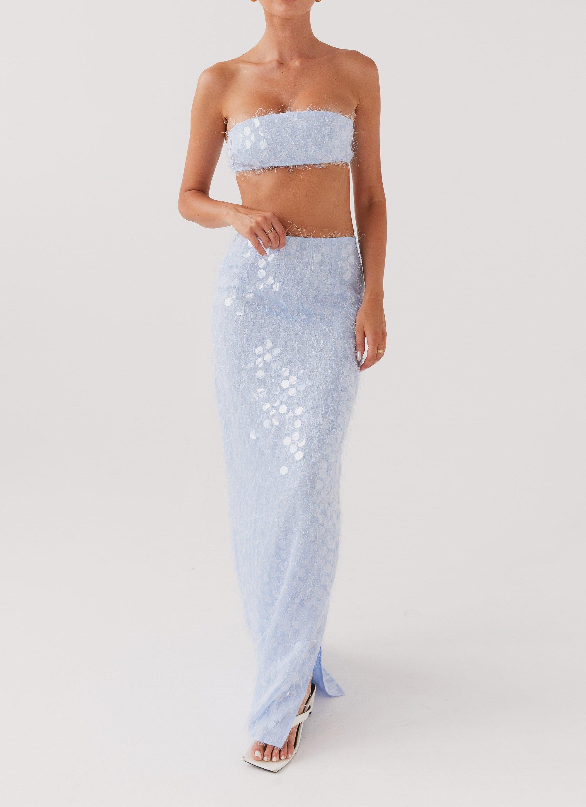 Kyleigh Textured Sequin Maxi Skirt - Lavender Mist Product Image