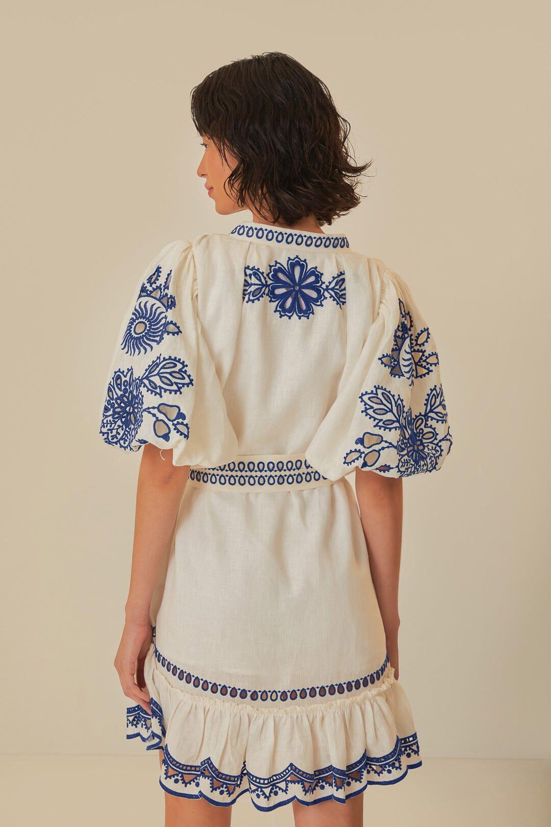 White Richelieu Euroflax™ Premium Linen Mini Dress Product Image