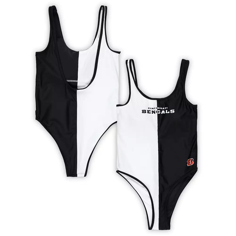 Women's G-III 4Her by Carl Banks Black/White Cincinnati Bengals Last Stand One-Piece Swimsuit, Size: XL Product Image
