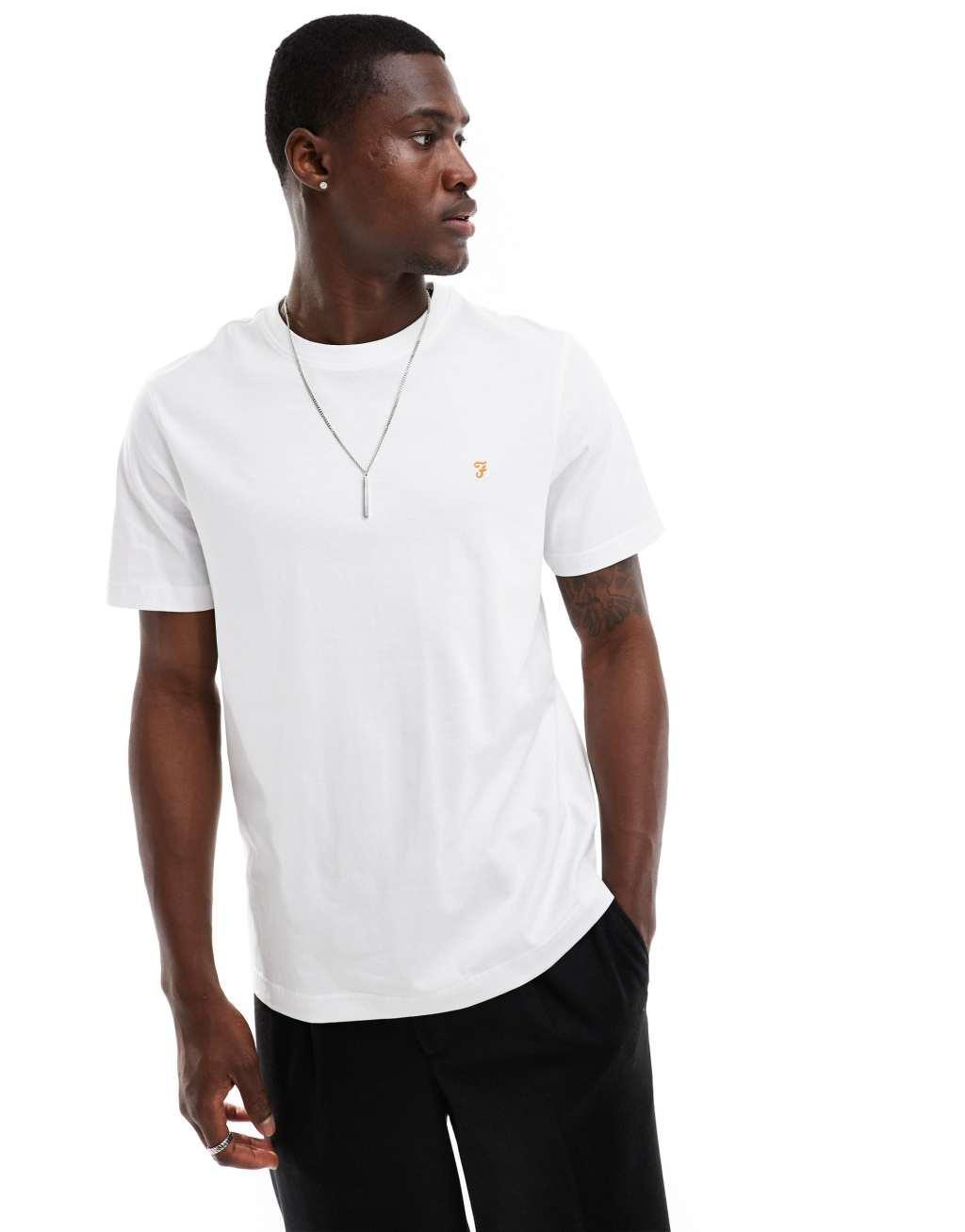 Farah Danny cotton T-shirt in white Product Image